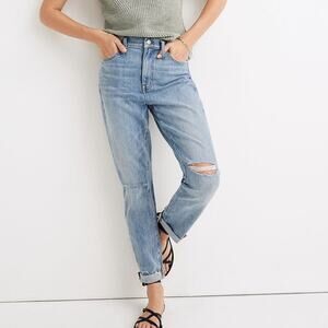 Madewell The High-Rise Slim Boyjean Jeans in Elkhart Wash High Rise
